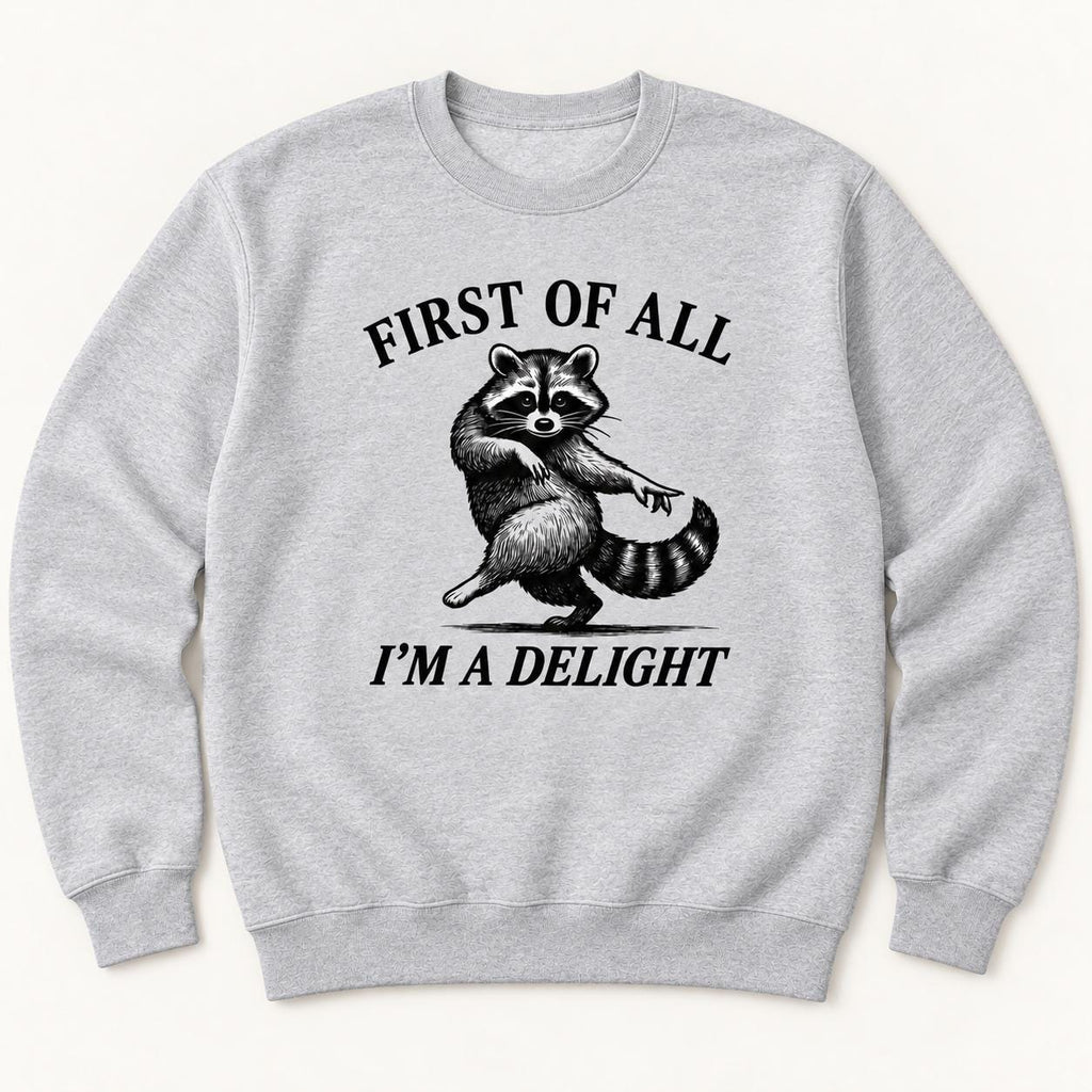 Funny Raccoon — garment mockup or size chart