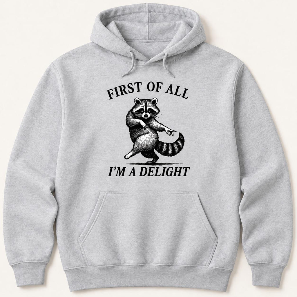 Funny Raccoon — garment mockup or size chart