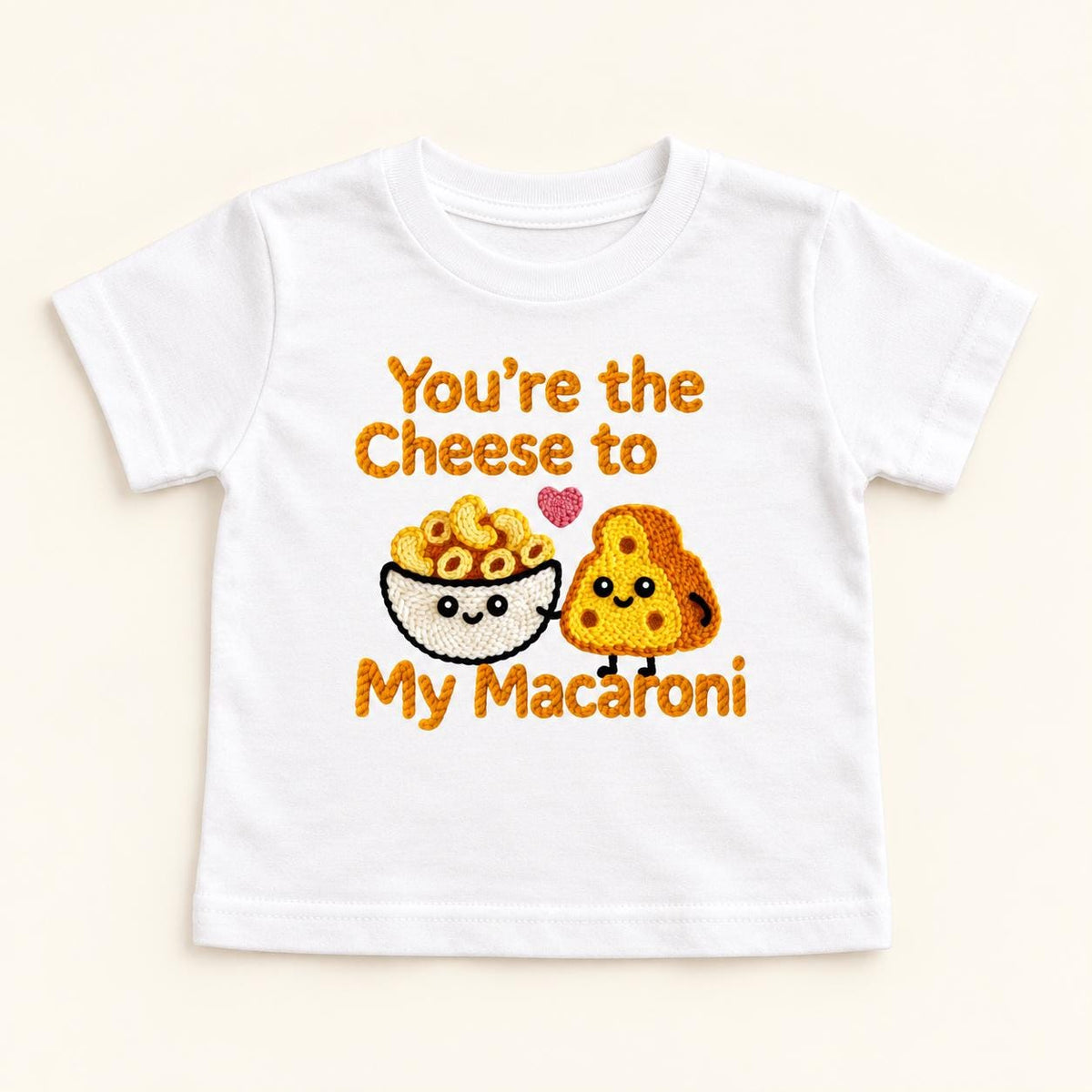 Cheese to My Macaroni — garment mockup or size chart