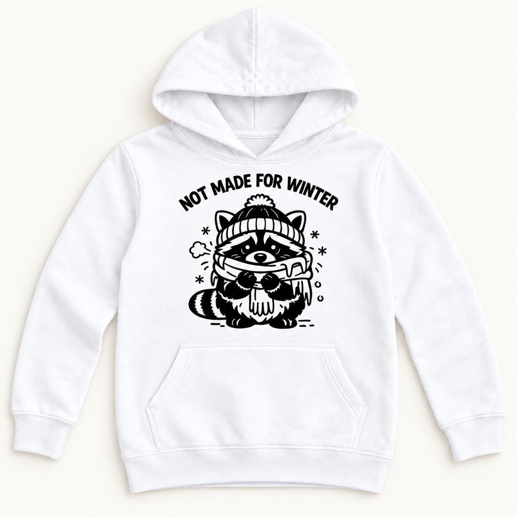 Not Made for Winter Raccoon — garment mockup or size chart