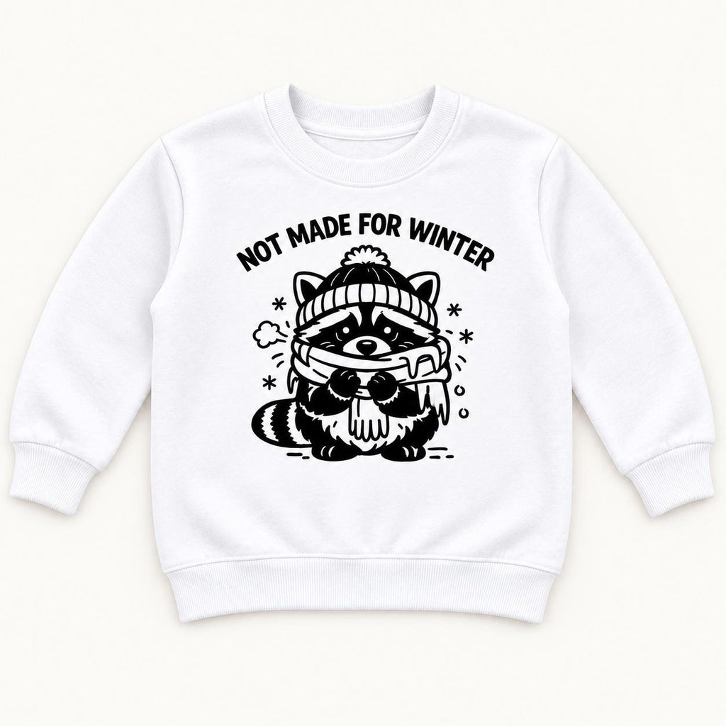 Not Made for Winter Raccoon — garment mockup or size chart