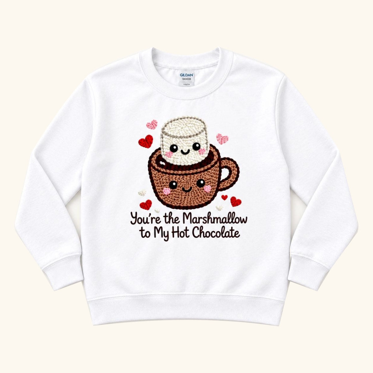 Marshmallow Hot Chocolate — garment mockup or size chart
