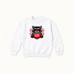 I Steal Hearts Raccoon — garment mockup or size chart