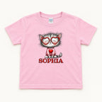 Personalized Cat Heart Glasses — garment mockup or size chart
