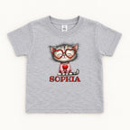 Personalized Cat Heart Glasses — garment mockup or size chart