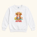 Personalized Easter Highland Cow — garment mockup or size chart