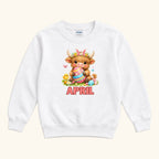 Personalized Easter Highland Cow — garment mockup or size chart
