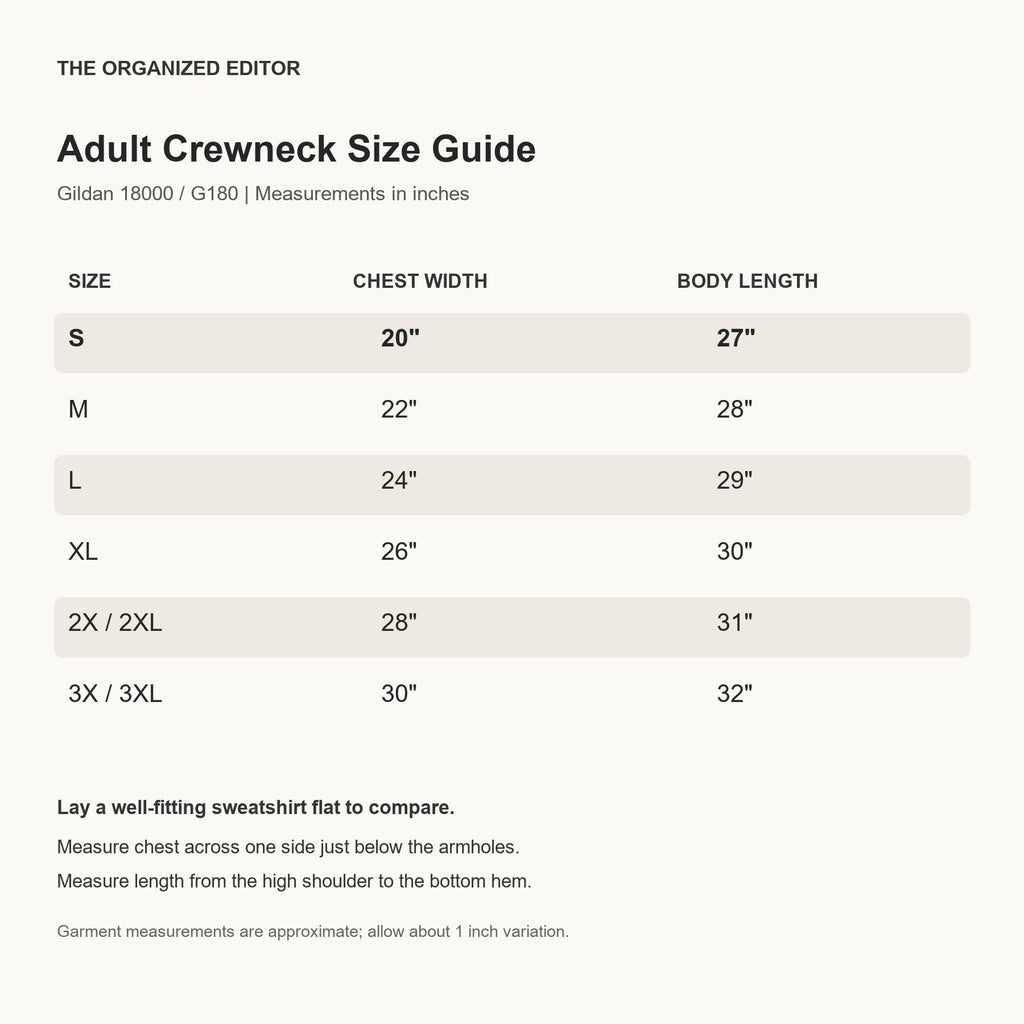 An Acquired Taste Storybook Possum Black — garment mockup or size chart