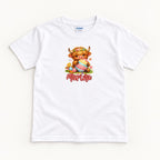 Personalized Easter Egg Highland Cow — garment mockup or size chart