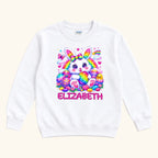 Personalized Rainbow Easter Bunny — garment mockup or size chart