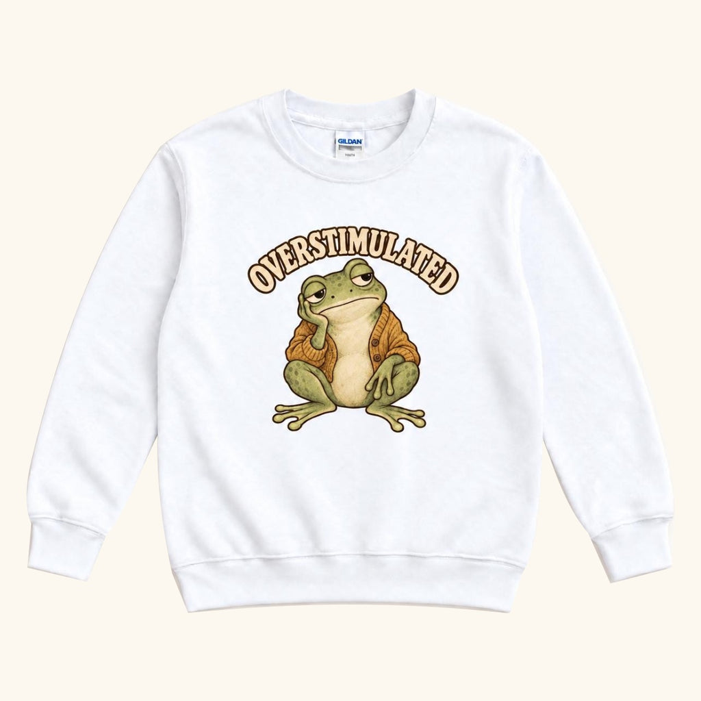 Overstimulated Frog — garment mockup or size chart