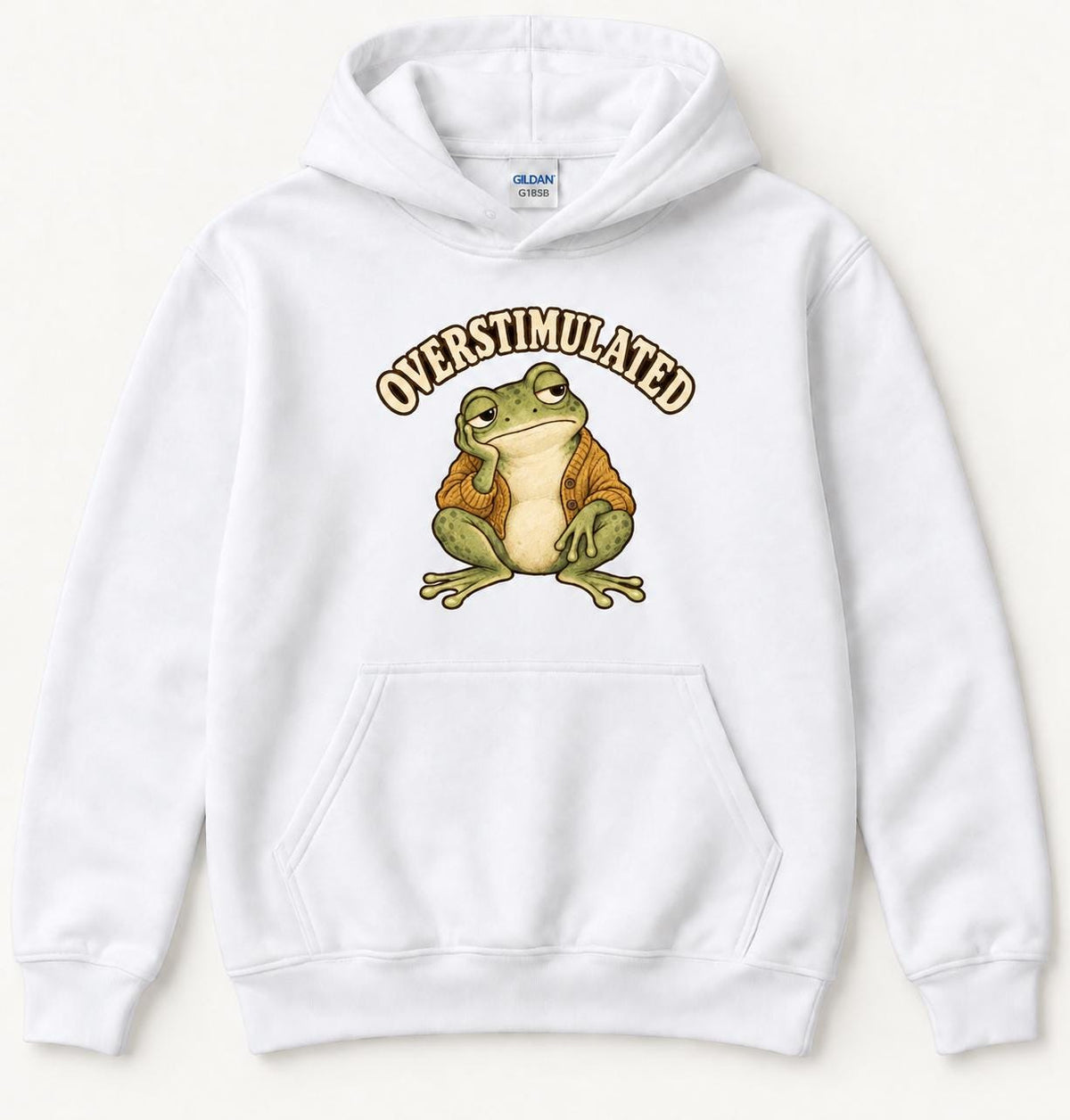 Overstimulated Frog — garment mockup or size chart