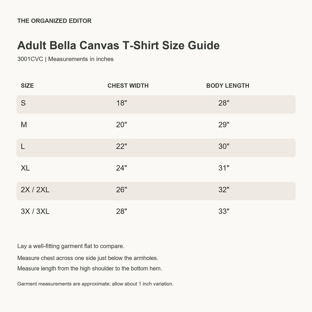 Overstimulated Possum — garment mockup or size chart