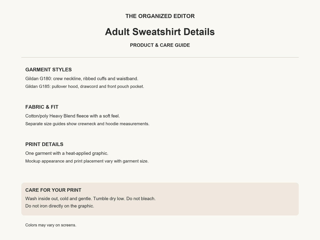 Overstimulated Possum — garment mockup or size chart