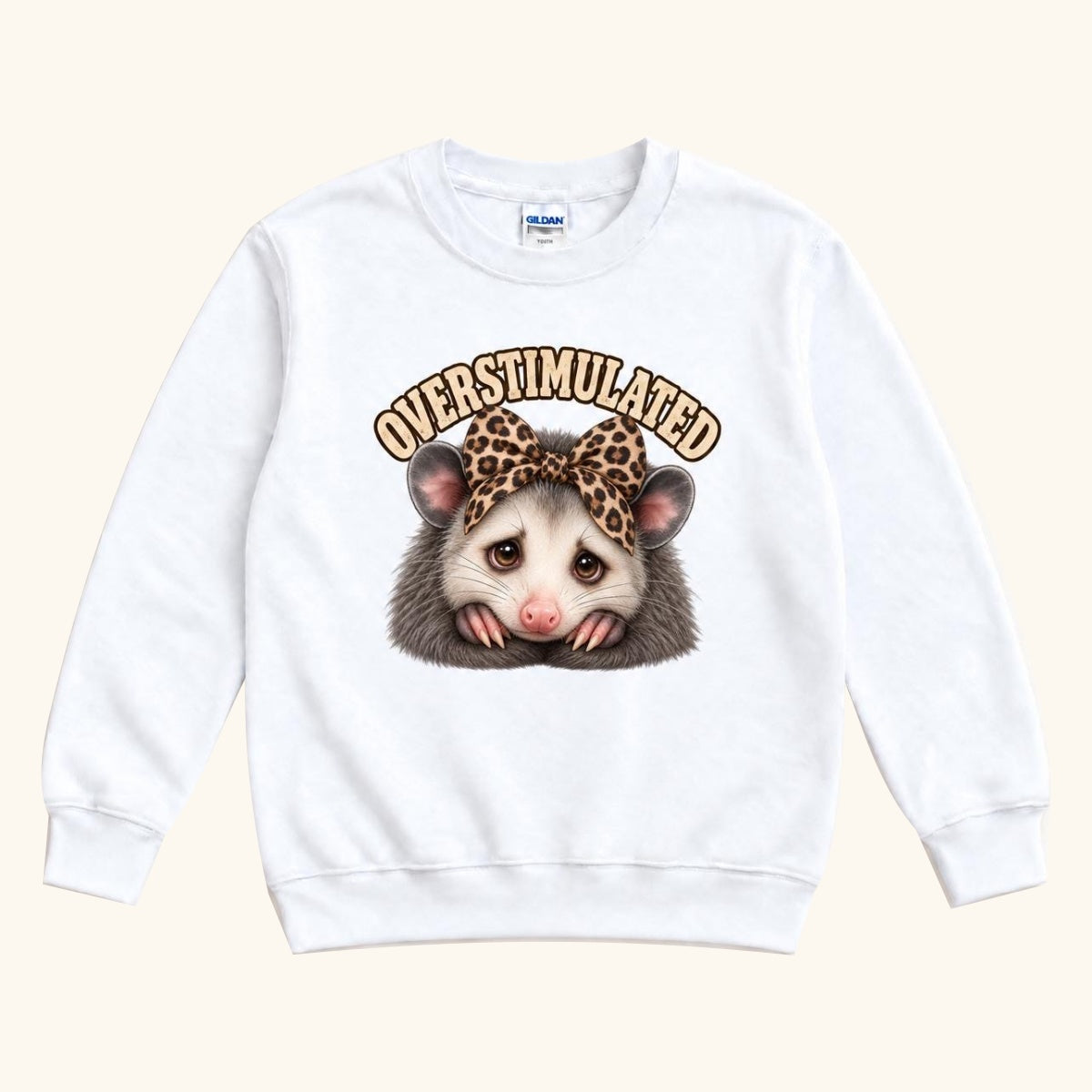 Overstimulated Possum — garment mockup or size chart