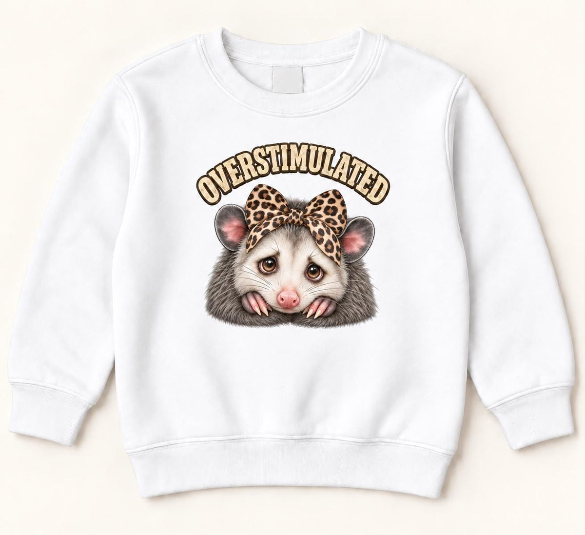 Overstimulated Possum — garment mockup or size chart