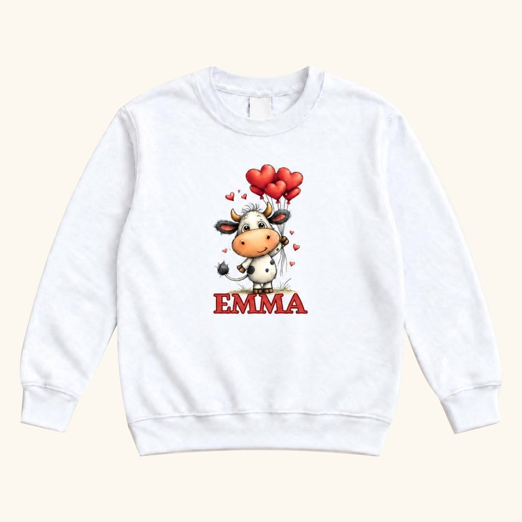 Personalized Cow Heart Balloon — garment mockup or size chart