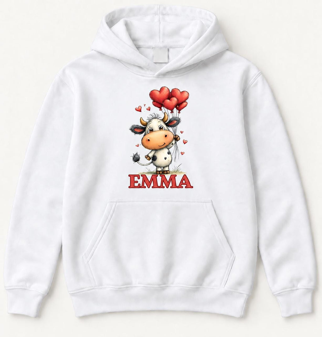 Personalized Cow Heart Balloon — garment mockup or size chart