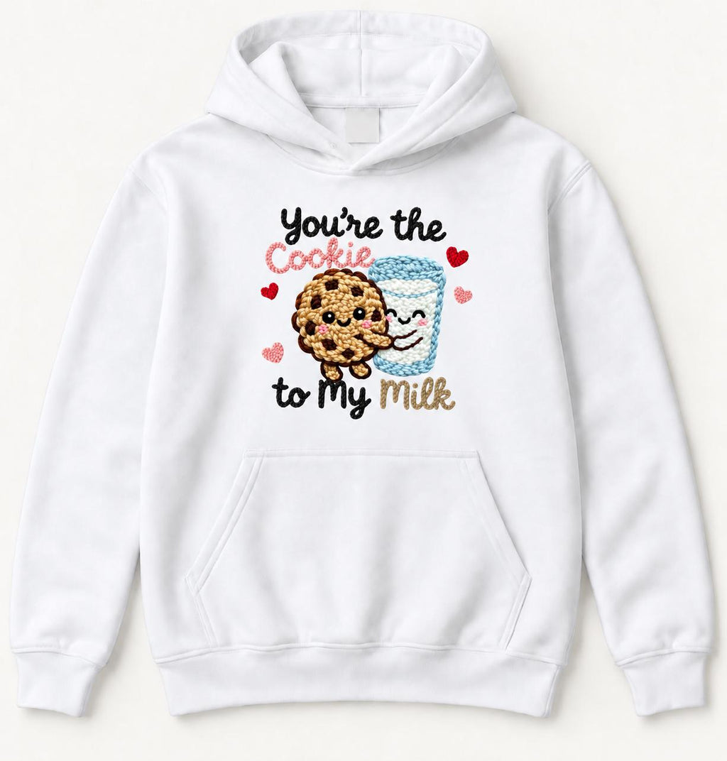 You're the Cookie to My Milk — garment mockup or size chart