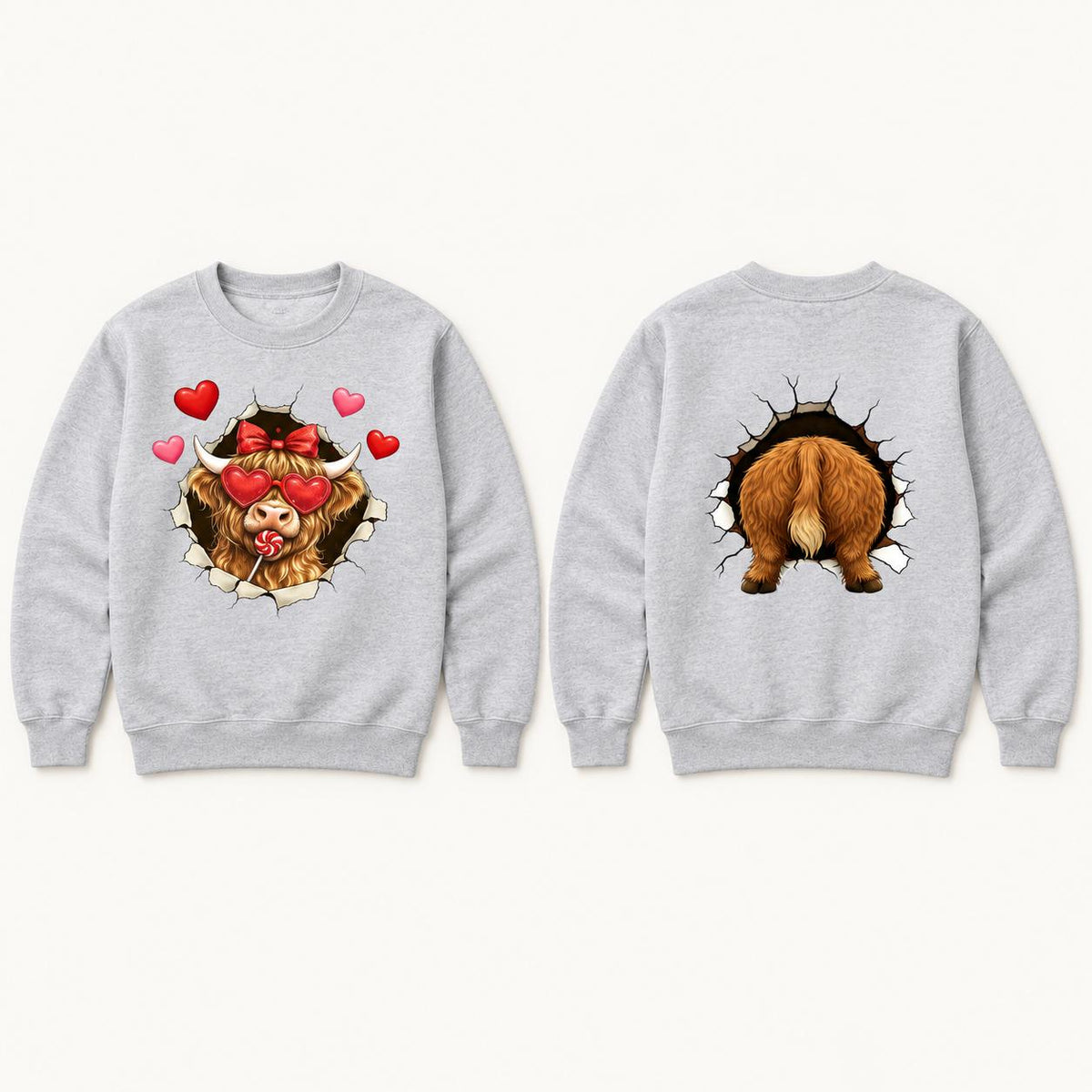 Highland Cow Booty — garment mockup or size chart