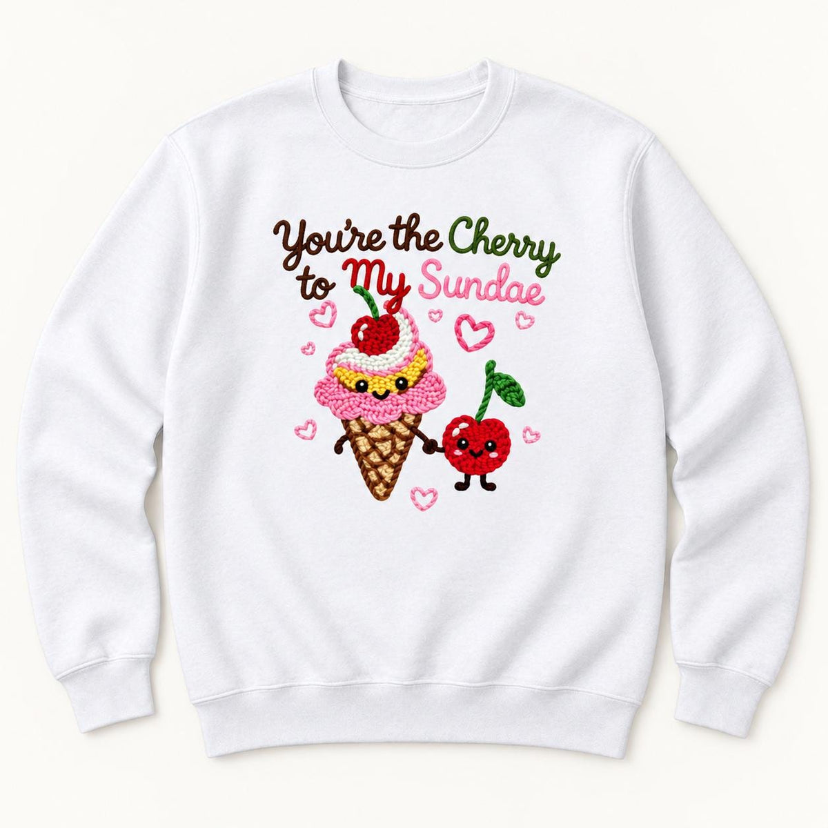 You're the Cherry to My Sundae — garment mockup or size chart