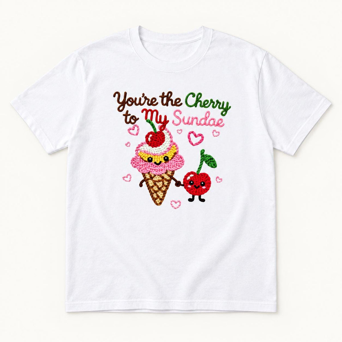 You're the Cherry to My Sundae — garment mockup or size chart