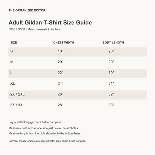 An Acquired Taste Storybook Possum Black — garment mockup or size chart
