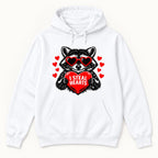 I Steal Hearts Raccoon — garment mockup or size chart