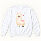 Llama Valentine — garment mockup or size chart