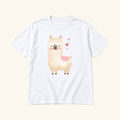 Llama Valentine — garment mockup or size chart
