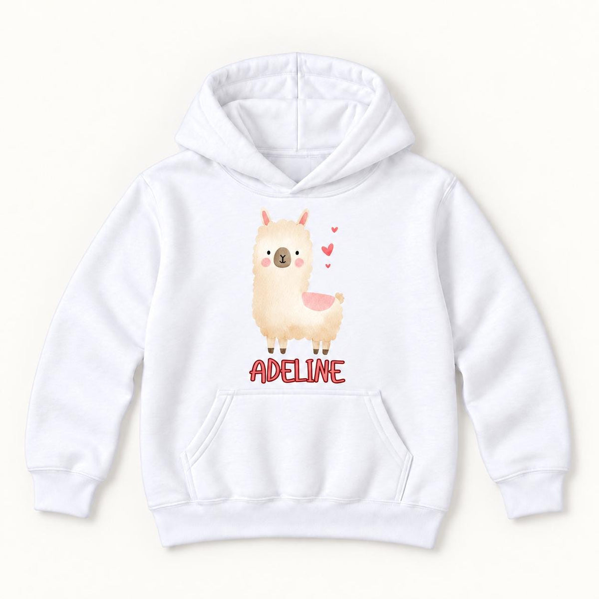 Personalized Llama — garment mockup or size chart