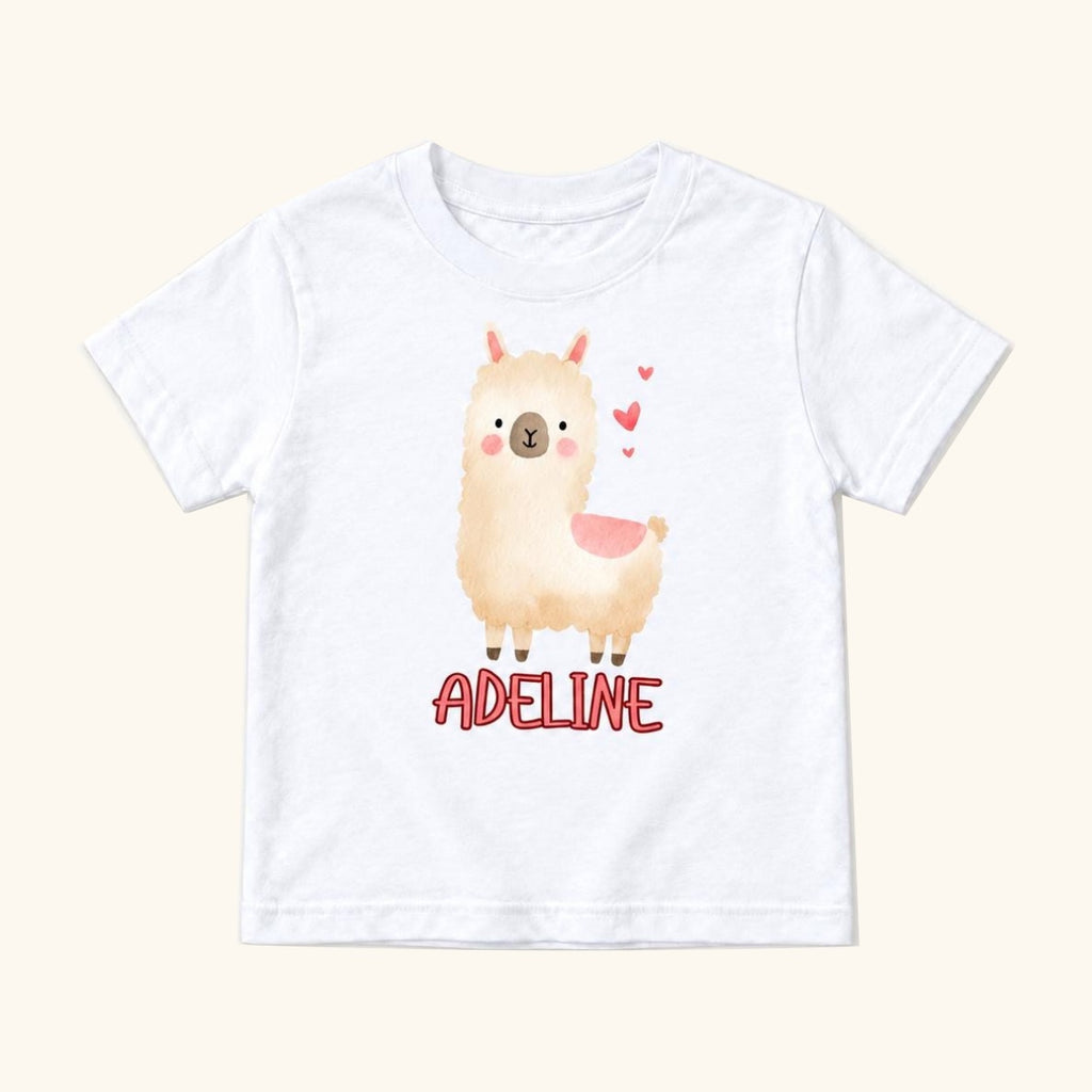 Personalized Llama — garment mockup or size chart