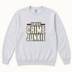 True Crime Junkie Vintage Lettering — garment mockup or size chart