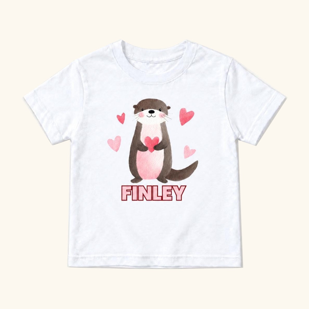Personalized Otter — garment mockup or size chart