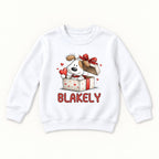 Personalized Puppy — Custom Name Dog in Valentine Gift Box — garment mockup or size chart