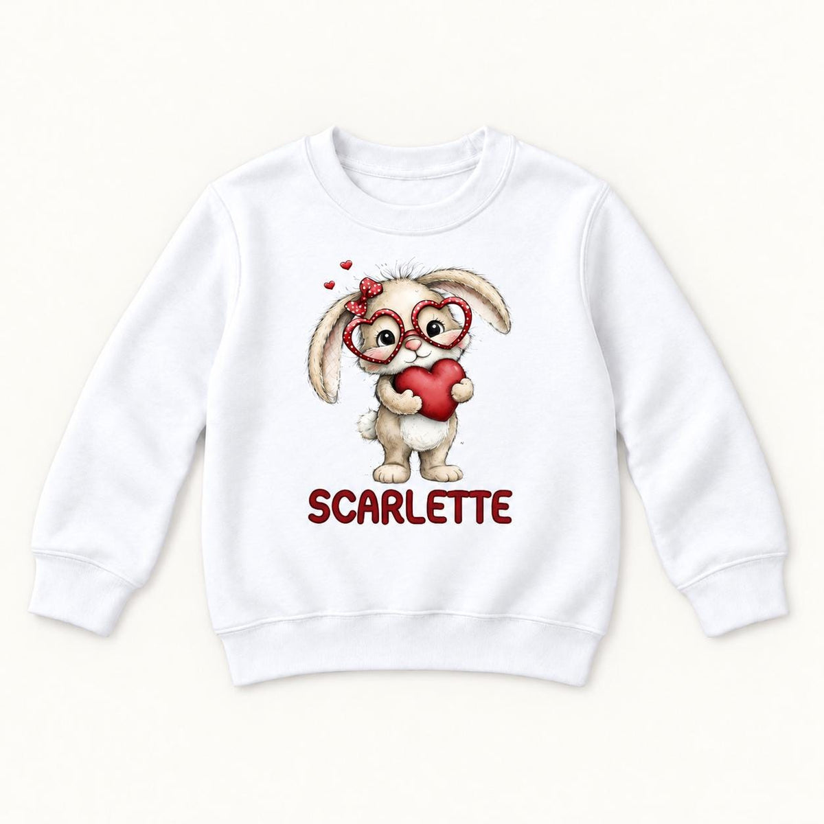 Personalized Standing Bunny — garment mockup or size chart