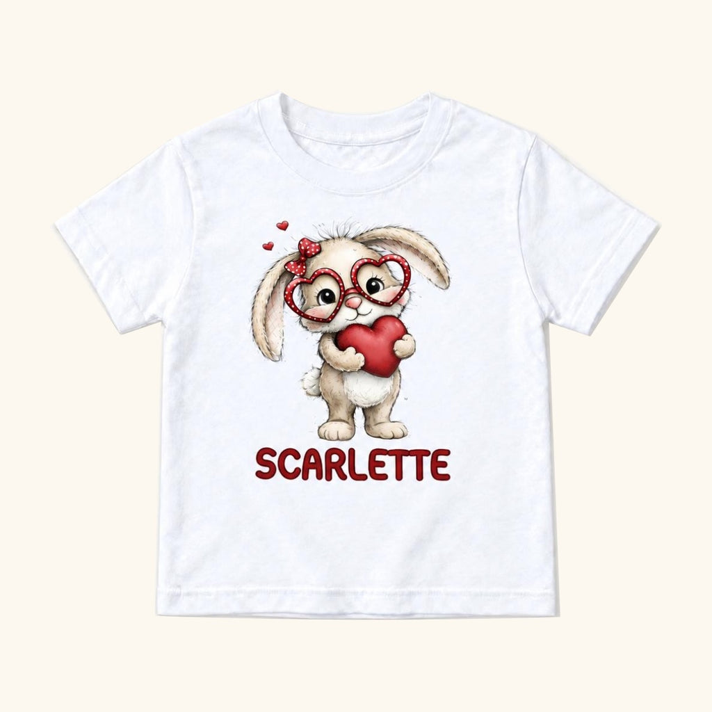 Personalized Standing Bunny — garment mockup or size chart