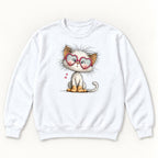 Pink Heart Glasses Cat — garment mockup or size chart