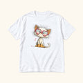 Pink Heart Glasses Cat — garment mockup or size chart