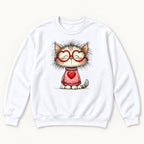 Heart Glasses Cat — garment mockup or size chart