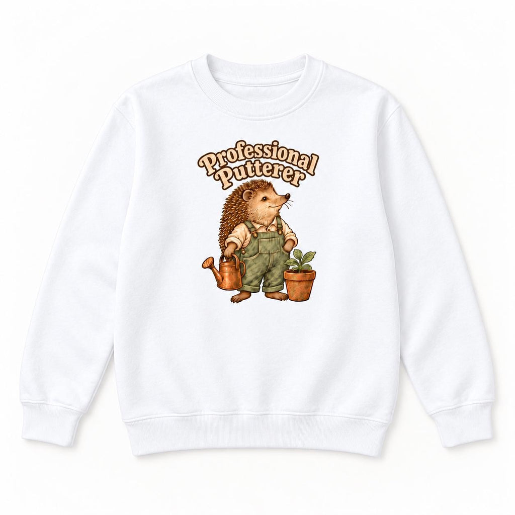 Professional Putterer Hedgehog — garment mockup or size chart