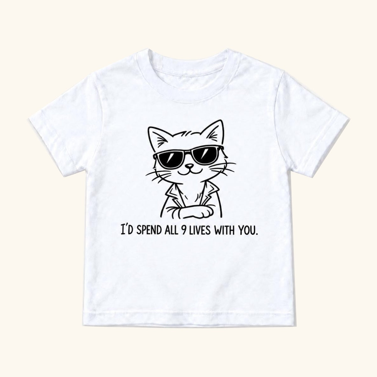 I'd Spend All 9 Lives With You — garment mockup or size chart