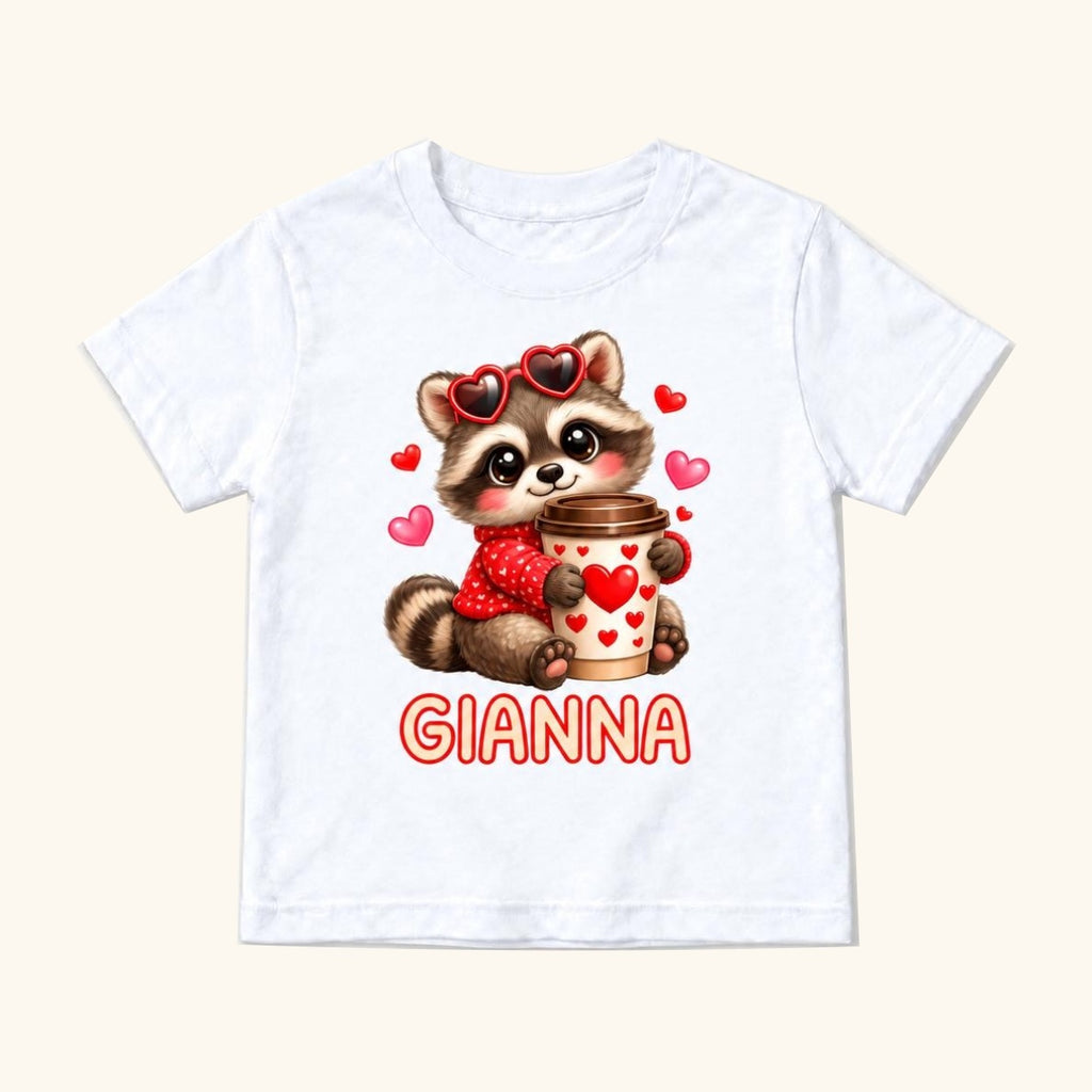 Personalized Raccoon Coffee — garment mockup or size chart