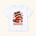 Personalized Raccoon Coffee — garment mockup or size chart