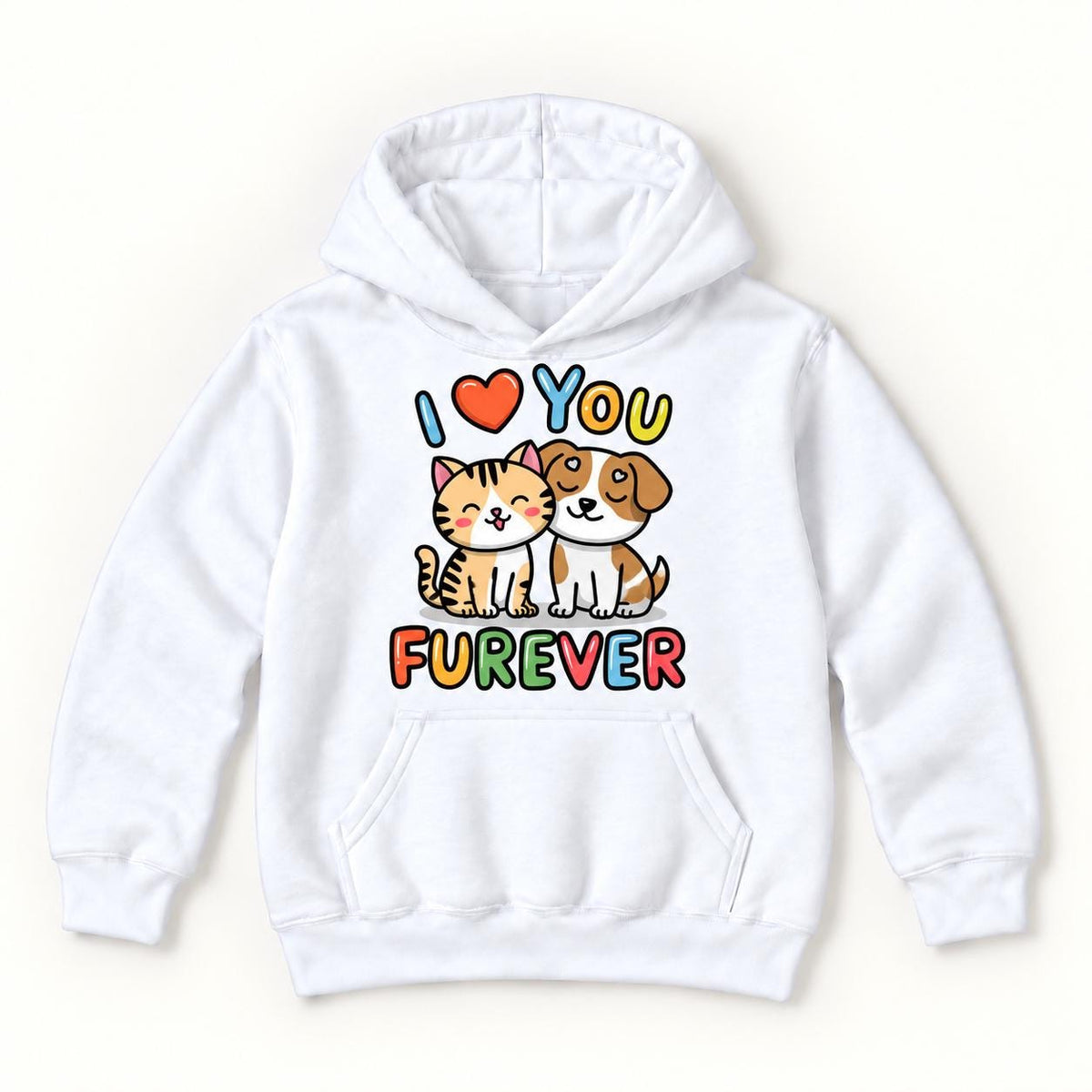 I Love You Furever — garment mockup or size chart