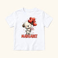 Personalized Puppy — Dog with Heart Balloons Valentine — garment mockup or size chart