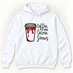 Coffee and Crime Shows — garment mockup or size chart