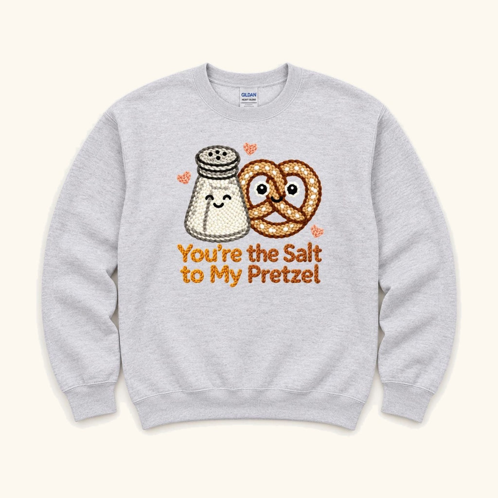 You’re the Salt to My Pretzel — garment mockup or size chart