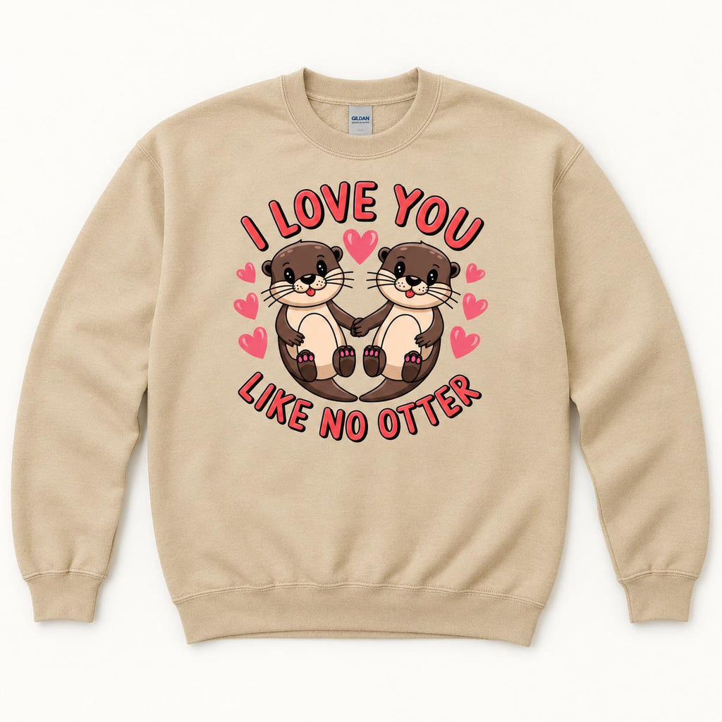 I Love You Like No Otter — garment mockup or size chart