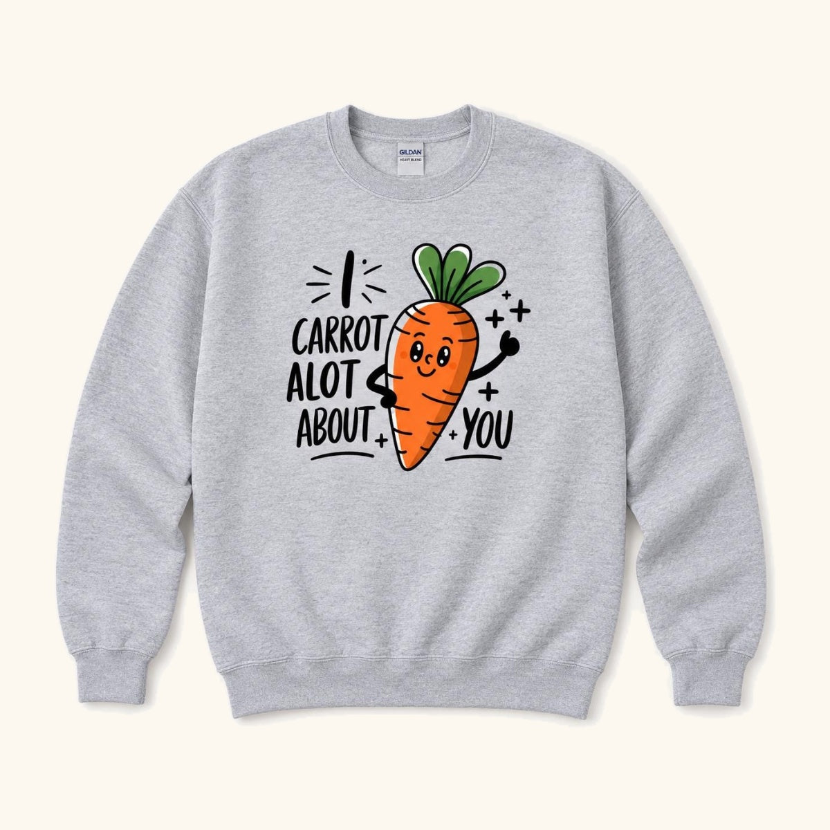 I Carrot A Lot About You — garment mockup or size chart